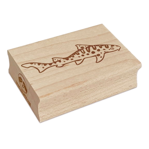 Leopard Shark Fish Rectangle Rubber Stamp Stamping Scrapbooking Crafting - Small 1.7in