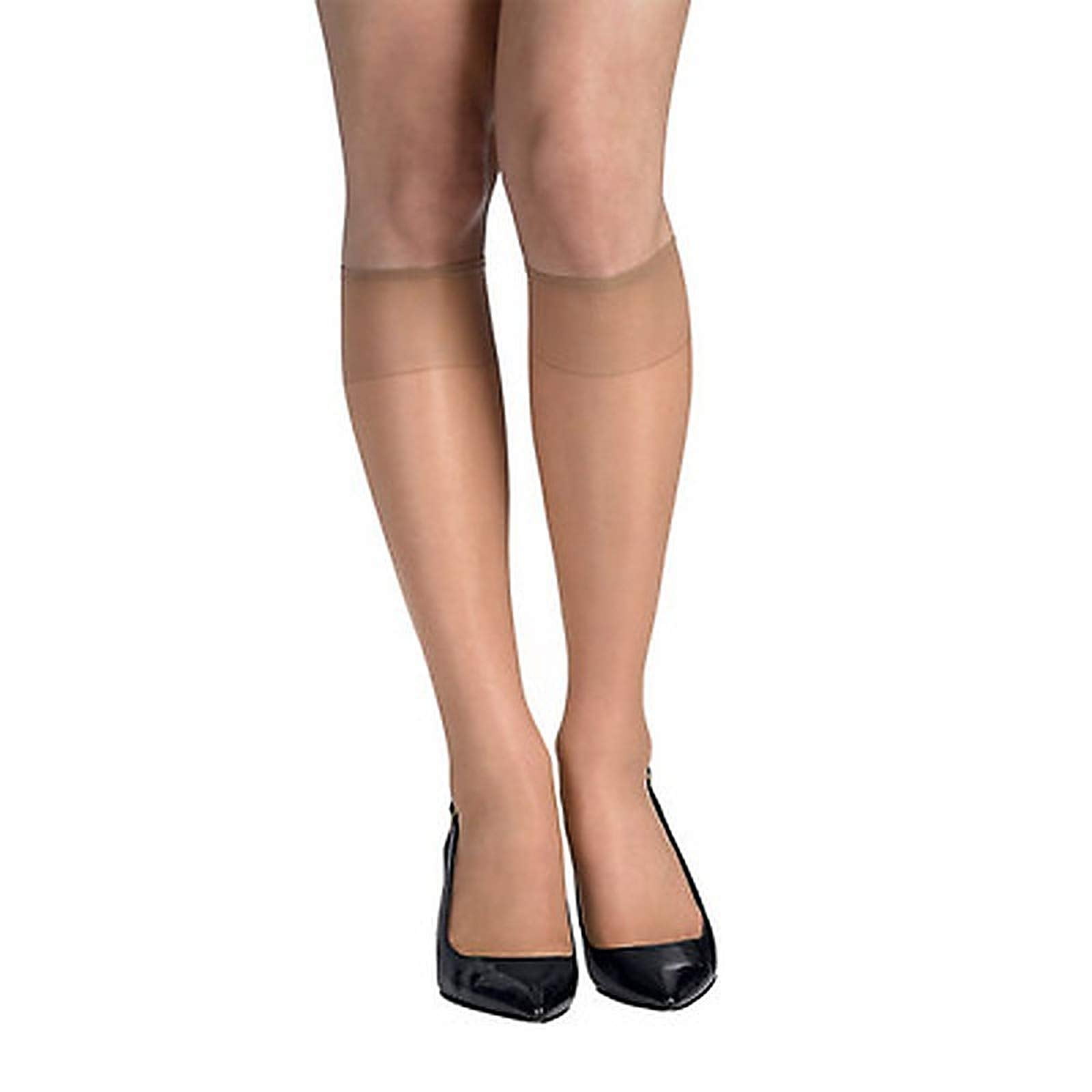 Hanes Womens Silk Reflections Silky Sheer Knee Highs With Reinforced Toe 2 Pack00775 Little
