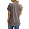 thumbnail image 5 of UVN Blouses for Women Summer Short Sleeve Shirts Casual Crew Neck Pleated Tunic Tops, 5 of 9