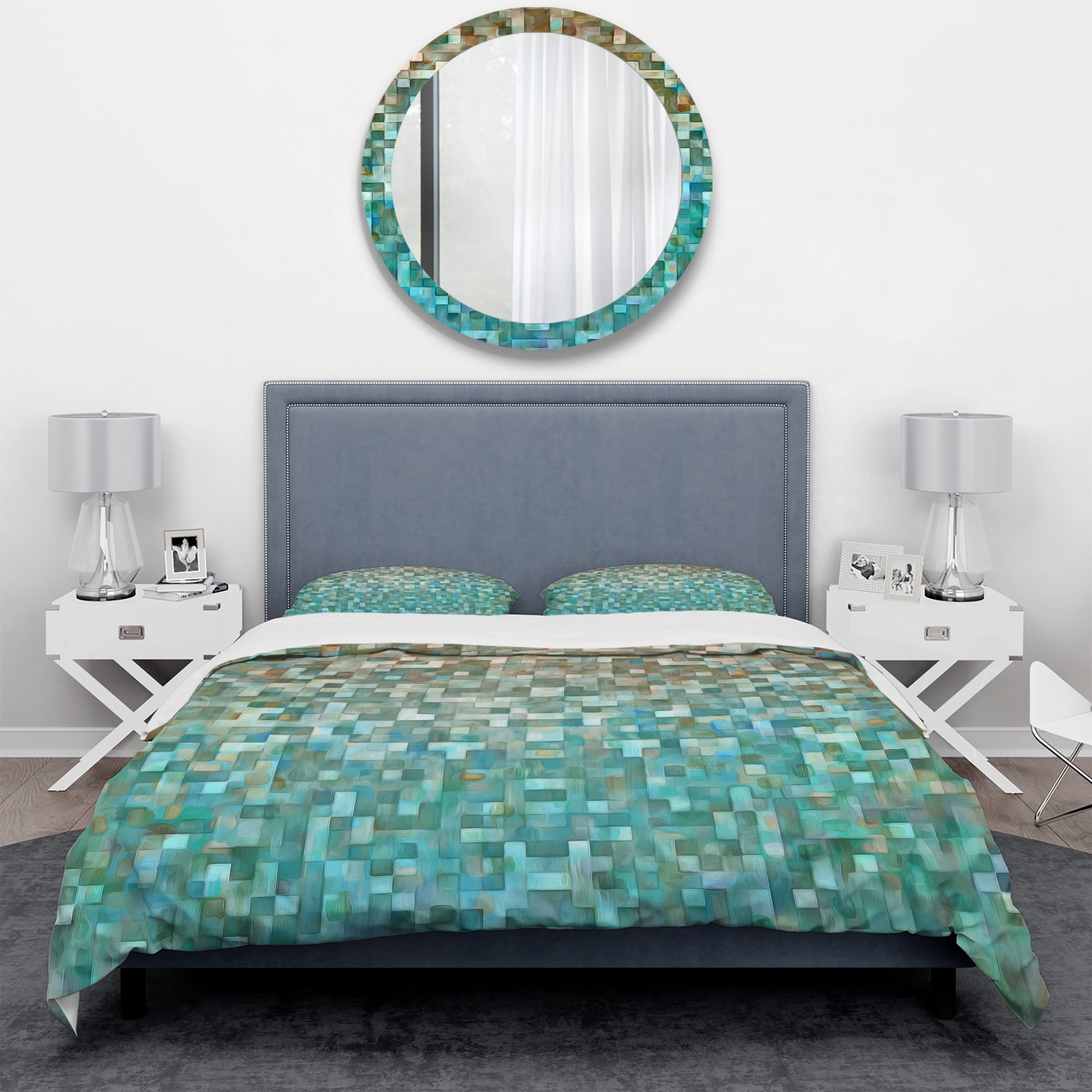 Designart 'Blocked Abstract' Geometric Duvet Cover Set