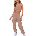 thumbnail image 2 of Winter Save Big! Kiplyki Women's Gym Sport Suit Sports Color Camisole Two-Piece High Waist Pants Casual Suit Spring, 2 of 6
