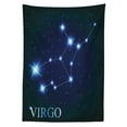 thumbnail image 3 of Ambesonne Virgo Tablecloth Rectangular Table Cover, Constellation Stars Space, 60"x84", Indigo Blue White, 3 of 4