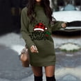 thumbnail image 2 of Christmas Dresses for Women Casual Long Pullover Long Sleeve Round Neck Mini Sweatshirt Dress Sweater Dresses A1, 2 of 4