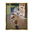 thumbnail image 4 of Stupell Industries Chickens Strolling Through Farmhouse Doorway Contemporary Strokes Painting Metallic Gold Floating Framed Canvas Print Wall Art, Design by Lisa Timmerman, 4 of 5