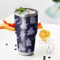 thumbnail image 3 of 30oz Dark Purple Halloween Ghosts with Boo Tumblers Stainless Steel Tumbler with Lid and Straw,Vacuum Insulated Double Wall Travel Tumbler Cups Mug with Cleaning Brush for Coffee,Tea, 3 of 7