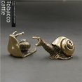 thumbnail image 1 of Adornos pequeños de caracol macizo de cobre puro para ceremonia del té, mascota de té, soporte creativo para bolígrafos con forma de caracol, artesanías con mango antiguo, 1 of 5