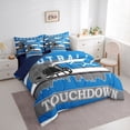 thumbnail image 3 of Manfei Blue Grey Helmet Bedding Comforter Set 7 Pieces for Teen, Eat Sleep Football Rugby Full Bedding Set, Modern Sports City Print Reversible Fitted Sheet Flat Sheet, Lightweight Room Decor, 3 of 7