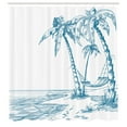 thumbnail image 2 of Ambesonne Tropical Shower Curtain, Palm Trees at Beach, 69"Wx84"L, Blue White, 2 of 4