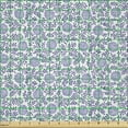 thumbnail image 2 of Ambesonne Floral Fabric by the Yard Microfiber, Japanese Bluebell Motif, 1 Yard, Dark Blue Muave White, 2 of 2
