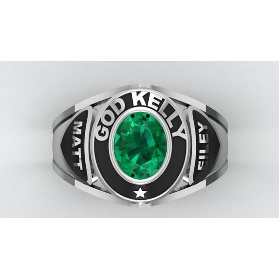 High School Class Ring, Graduation Ring for Students, College or University Jewelery, Senior Junior Gift - Personalized CZ Birthstone 925 Sterling Silver Class Ring