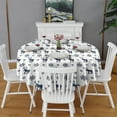 thumbnail image 2 of Christmas Round Tablecloth 60x60in(153x153cm) – Waterproof Polyester Table Cover with Full Print Design, Wrinkle Resistant & Washable for Kitchen Dining Party Decor, 2 of 6