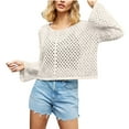 thumbnail image 2 of BONIXOOM Sweaters For Women Trendy Modern Fit Sweater Pullover Vacation Crew Neck Fall Sweater White XL(US:10), 2 of 4