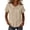 Khaki, variant on Ashirexll Tops for Women Trendy Spring and Summer Lace Sleeve Round Neck Casual Solid Color Loose Linen Top for Spring