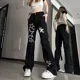 thumbnail image 4 of Pantalones vaqueros de estrella americana Micro-La para mujer, Joker Y2k de cintura alta, pantalones largos informales de pierna ancha recta, sueltos, nuevos, 4 of 5