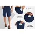 thumbnail image 4 of Tyhengta Men's Hiking Cargo Shorts Lightweight Outdoor Work Shorts for Men Travel Golf Camping Casual with 3 Zipper Pockets Navy blue XL, 4 of 9