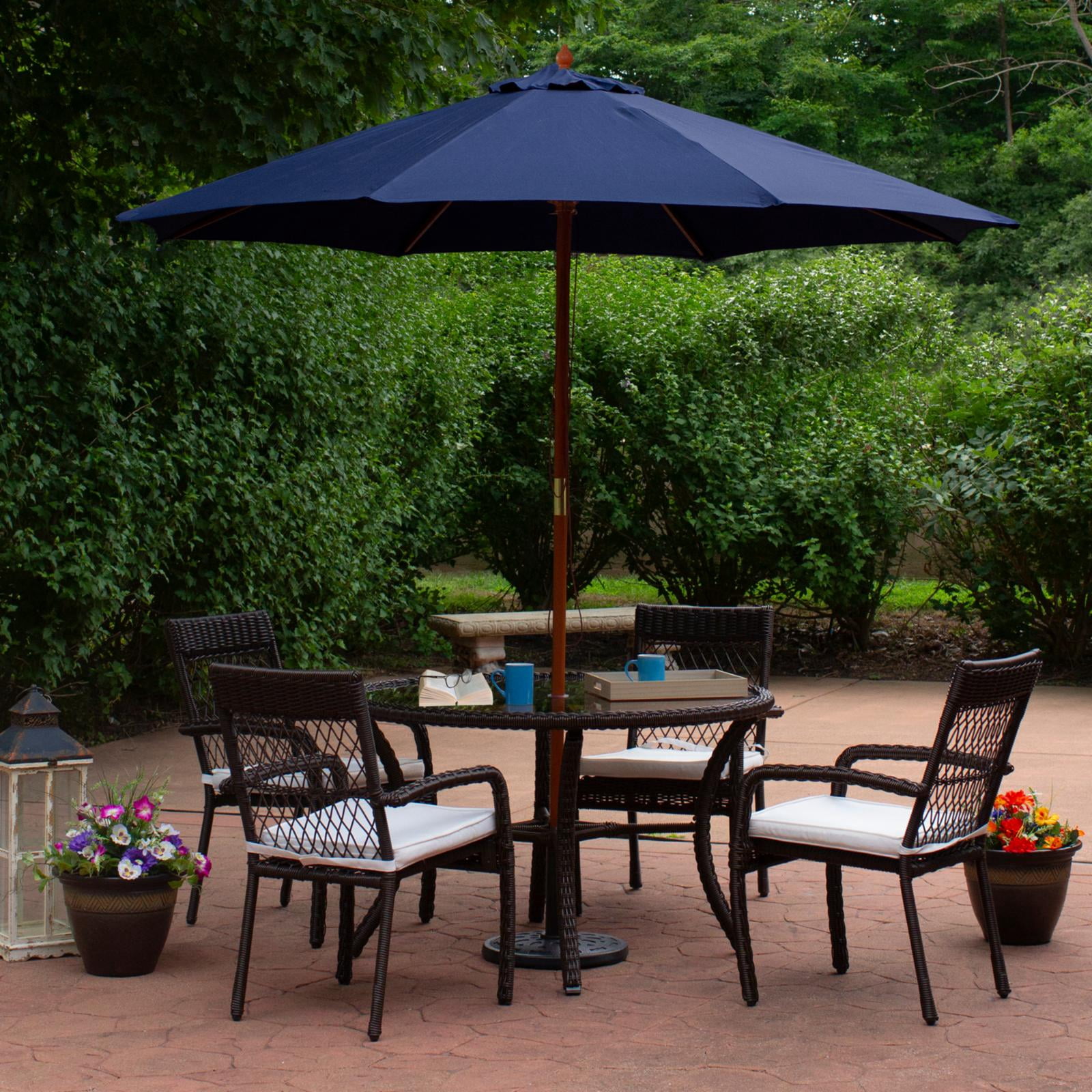 Northlight 9 ft. Outdoor Patio Market Umbrella with Wooden Pole