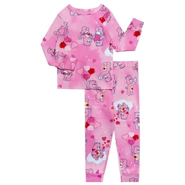 Care Bears Girls 2- Piece Valentine Day Long Sleeve and Pant Pajama Set, Sizes 4-10