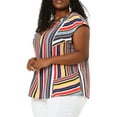 thumbnail image 4 of Agnes Orinda Women's Plus Size Summer Keyhole Cap Sleeve Stripe Boho Blouse, 4 of 6