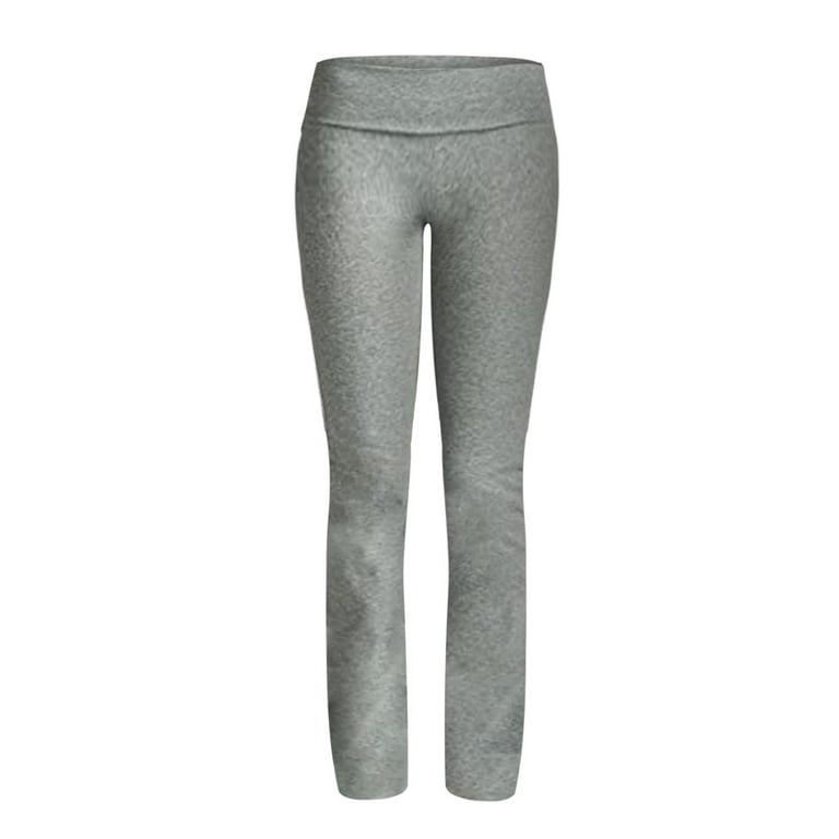 RQYYD Women's Low Waist Yoga Leggings Soft Comfy Yoga Sweat Lounge Gym  Sports Athletic Pants(Gray,M) 