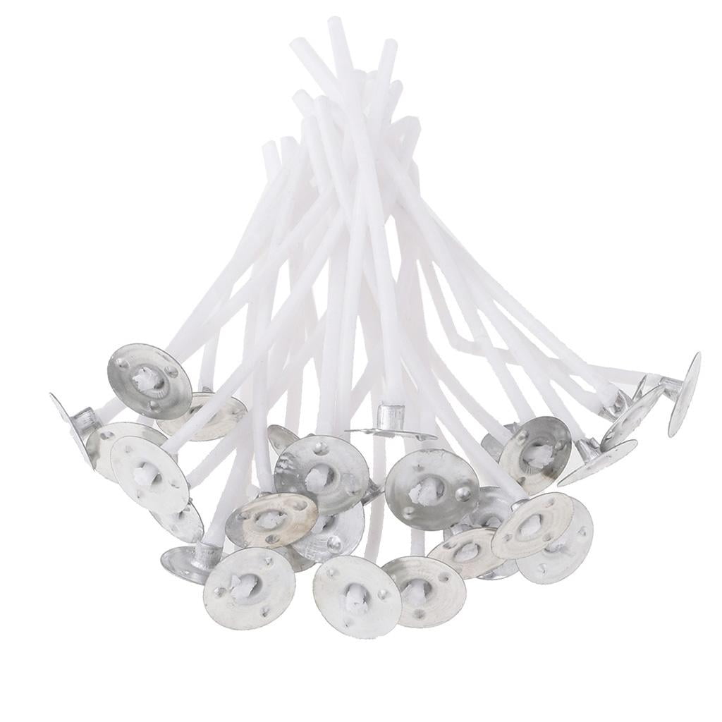 FVDPWYE 200Pcs Low Smoke Candle Wicks w/ Tabs 30mm 70mm for DIY Scented Candles Making