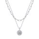 thumbnail image 1 of Colgante con inicial de cadena de clip de papel de plata Ursteel de Collares, 1 of 7