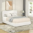 thumbnail image 5 of Queen Size Liv Boucle Storage Bed - 2-Drawers, Curved Tufted Headboard, Wooden Slat Mattress Support, 5 of 23