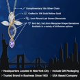 thumbnail image 2 of Cross Necklace for Women in 925 Silver and 10K Yellow Gold with Blue Sapphire and White Moissanite and Tanzanite | 1.47 Cttw | Jesus Christian Religious Crucifix | Marquise 8X4MM | With 18 inch Chain, 2 of 6