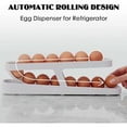 thumbnail image 4 of Caja para guardar huevos, contenedor para huevos con rodamiento de bolas automático, soporte para huevos con dos capas, organizador de huevos para refrigerador, capacidad para 12-14 huevos, 4 of 5