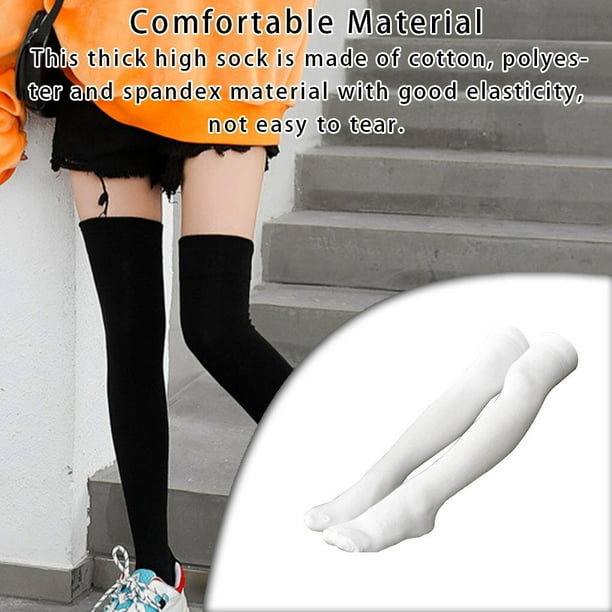 1 Pair Winter Thigh High Socks Thermal Simple Style Non Slip Long Sock  Boots Solid Hosiery Women Accessories Household Supplies Yellow
