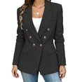 thumbnail image 2 of Admvng Women's Jacket Long Sleeve Pocket Slim Fit Business Blazer Office Work Suit Coat, 2 of 7