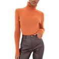 thumbnail image 1 of ZHAOCHENG Suéter de mujer, suave, ajustado, ligero, de manga larga, cuello alto, camiseta interior, sexy, de punto, cálido, de moda, suéter y camiseta interior, 1 of 5