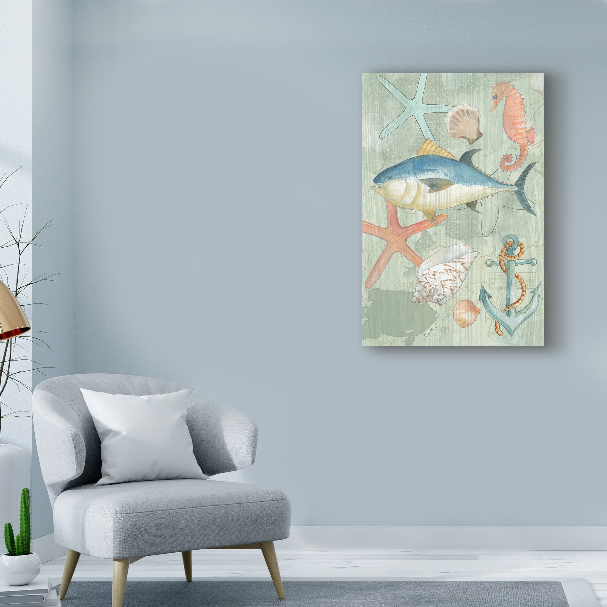 Trademark Fine Art 'Coastal Nautical 1' Canvas Art by Marietta Cohen Art And Design