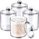 thumbnail image 2 of Juego de 4 recipientes de acrílico transparente para tocador de baño, 355 ml (12 oz) con tapa, 2 of 5