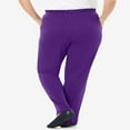 thumbnail image 3 of CHOK Plus Size 7-Day Knit Straight Leg Pant Stretch Elastic Waist Petite & Tall - 3X  Navy, 3 of 6