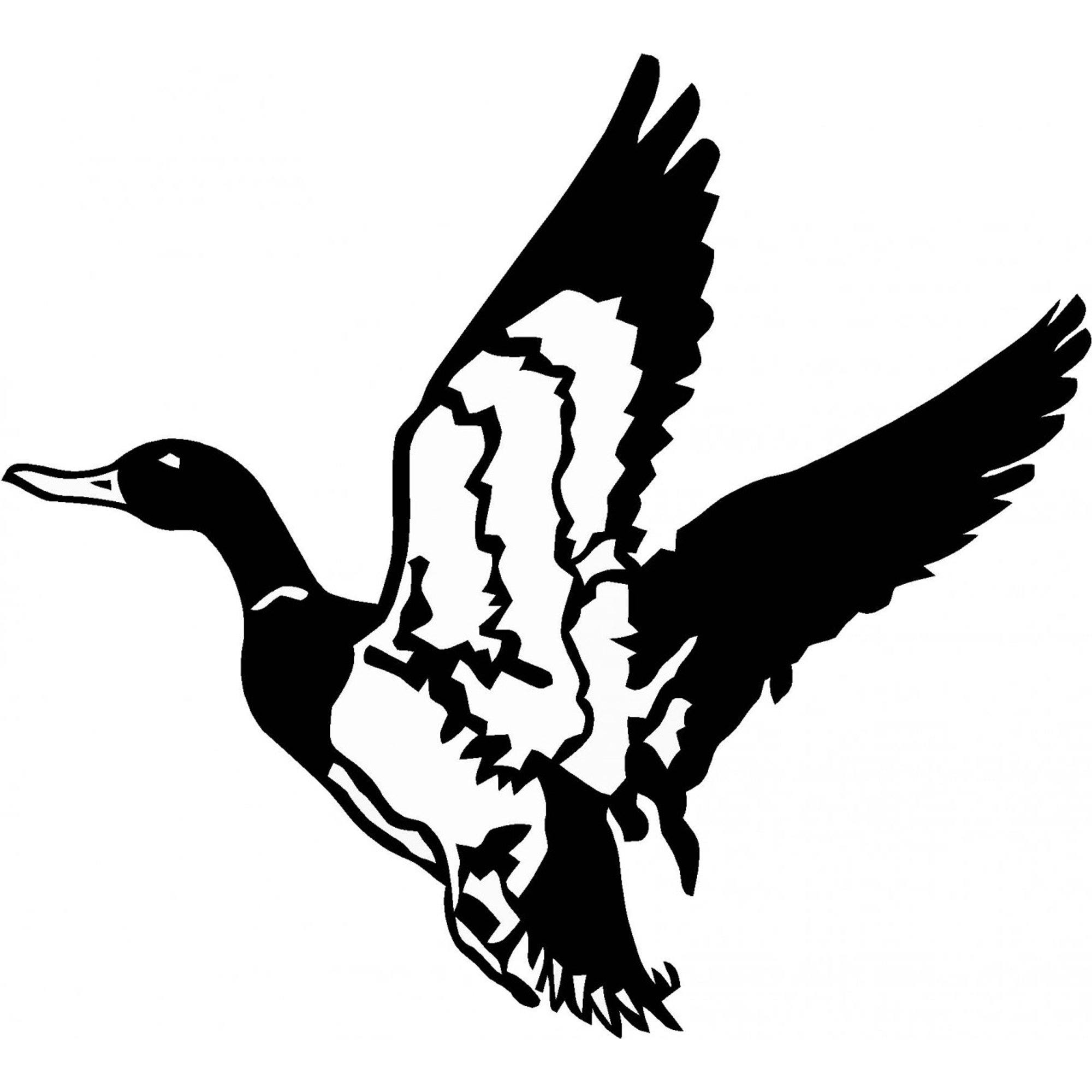 flying duck clipart black and white