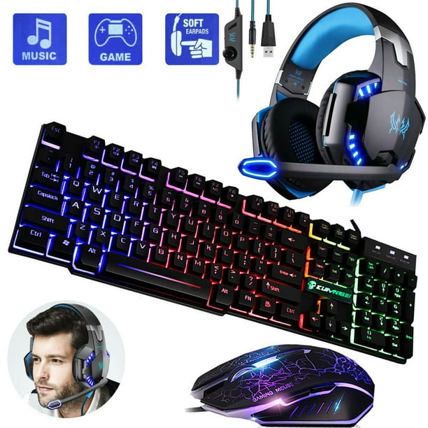 3 in 1 Gaming keyboard bundle and Mouse and Gaming Headset Combo RGB
