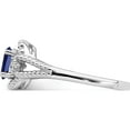 thumbnail image 3 of Sterling Silver Rhodium-Plated Created Sapphire & Diam. Ring (Size 6) Made In India qbr16sep-6, 3 of 5
