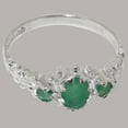 thumbnail image 6 of LBG British Made 18k White Gold Natural Emerald Womens Statement Ring - 33 size options - Size 9.25, 6 of 9