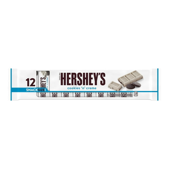 Hershey's Cookies 'n' Creme Snack Size Candy, Bars 0.45 oz, 12 Count