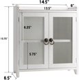 thumbnail image 3 of 2 Tiered Storage Cabinet, Countertop Cabinet, Wood Organizer for Kitchen Living Room Bedroom Bathroom Office with Magnetic Door, 15.75 x 14.5 x 6.5, White, 02, 3 of 16