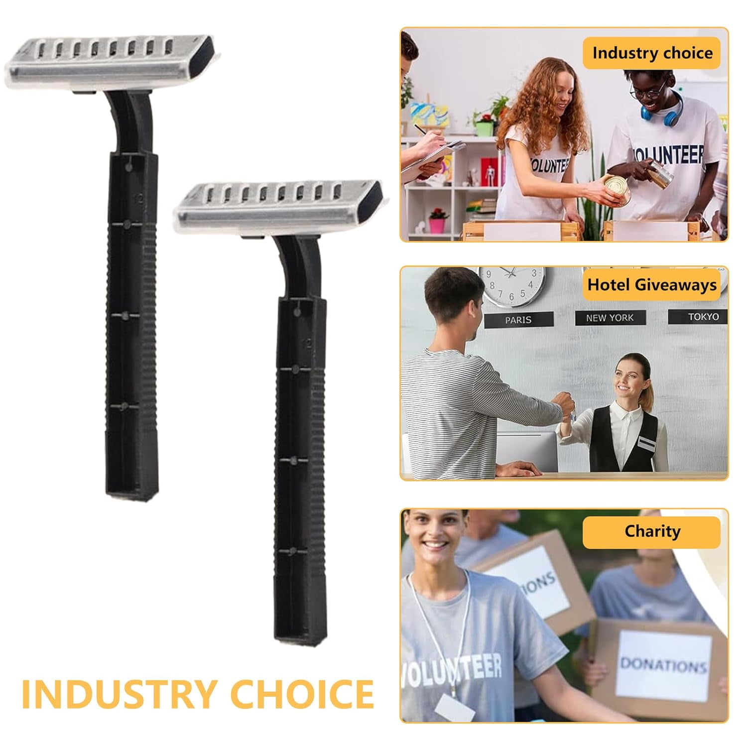 Bulk Disposable Razors 300 Pcs - Twin Blade, Portable, for Men & Women, Ideal for Hotels, Travel, Charity, and Everyday Use