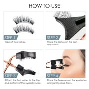 Magnetic Eyelashes Kit, Black Magnetic Eyelashes With Applicator, Magnetic Lashes Natural Look Reusable Fake Eyelashes