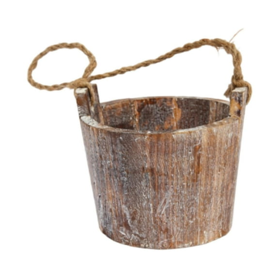 YWMJZEU Wooden Flower Pot Barrel Planter Rustic Design Modern Style Home Decor with Rope