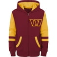 thumbnail image 2 of Youth Burgundy Washington Commanders Colorblock Full-Zip Hoodie, 2 of 3