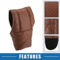 thumbnail image 4 of Car Shift Knob Cover Universal Vehicle Interior Shift Gear Cover Trim Accessories Faux Leather Brown, 4 of 6
