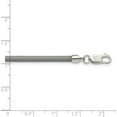 thumbnail image 3 of Sterling Silver 16Inch 3mm Metallic Rubber Cord Necklace (16 X 3) Made In United States qg1260-16, 3 of 5