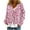 Pink, variant on Womens Cardigans Plus Size Long Sleeve Button Cardigan Print Casual Coat Outerwear,Cardigans for Women