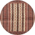 thumbnail image 1 of Ahgly Tapis Rond Traditionnel Lavable en Machine Rouge Tomate, 3 Pieds Rond, 1 of 7