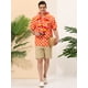 thumbnail image 3 of INSPIRE CHIC Camisa de lunares de verano para hombre, camisas hawaianas con patrón de manga corta y botones naranja S, 3 of 6
