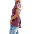 thumbnail image 4 of Short Sleeve Henley Shirts Tops for Women Casual Button Ups V Neck T Shirts Blouse Ladies Fashion Loose Tunic Tee, 4 of 4